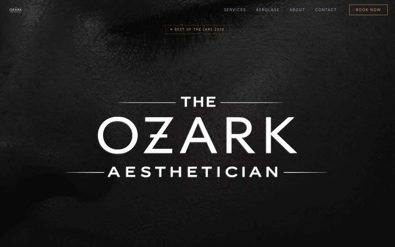 Ozark Aesthetician website screenshot