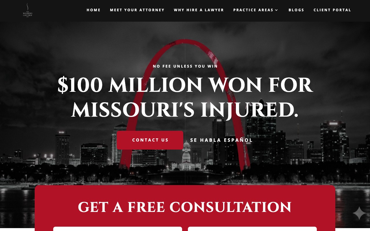 Wilbers Law Firm website screenshot